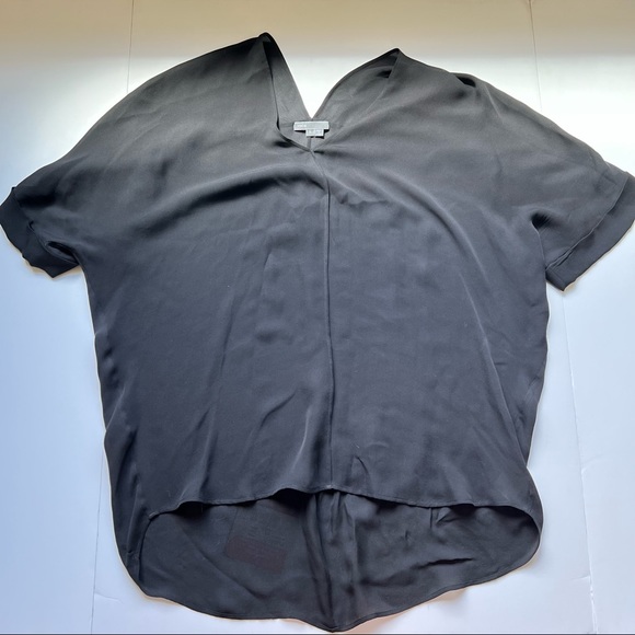 Vince Tops - Vince Black V-Neck Silk Blouse Size Large